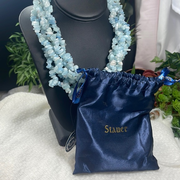 Gorgeous Stauer necklace 5 strands aquamarine splash new! - Picture 6 of 10